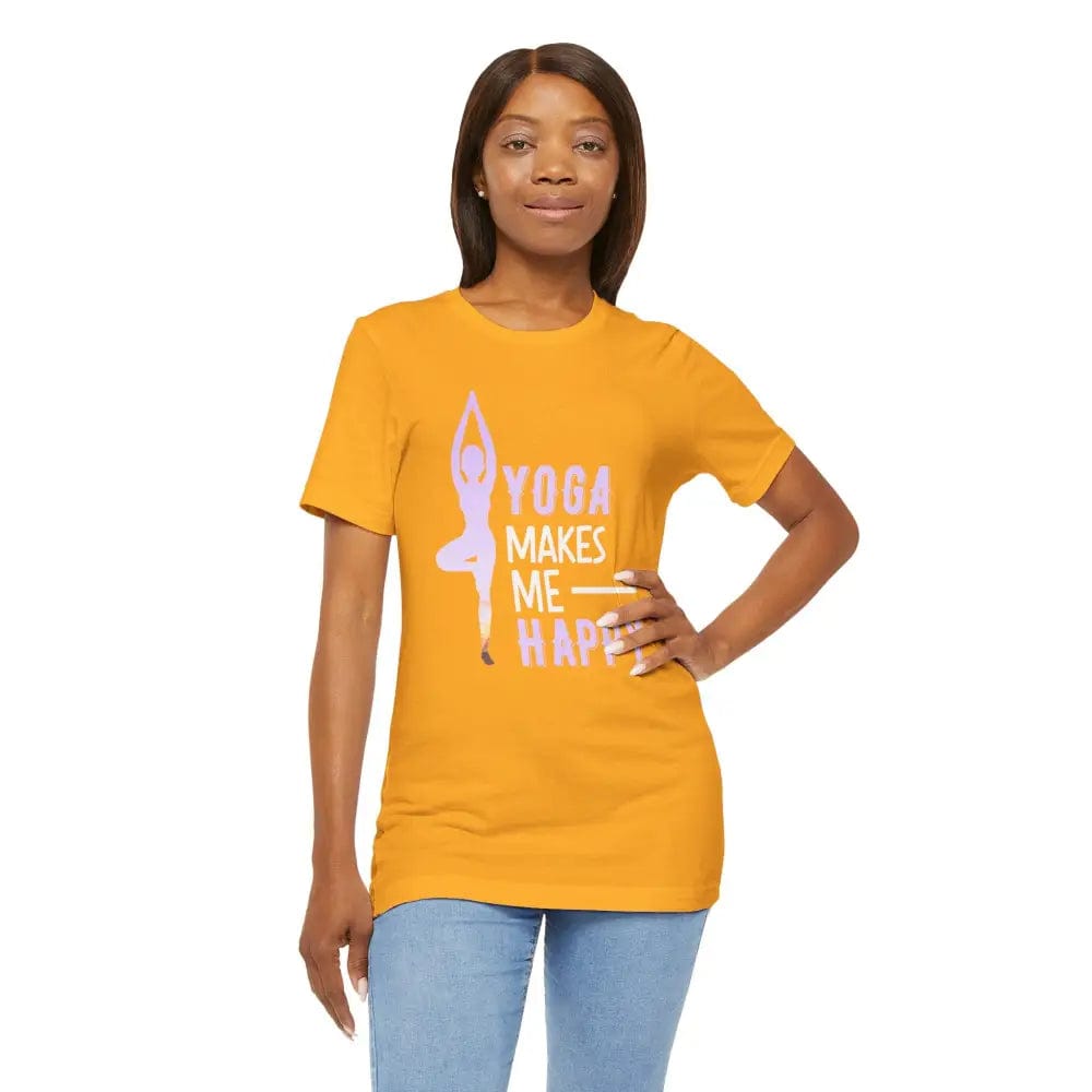 Yoga Makes Me Happy Unisex Jersey Short Sleeve Yoga Tee - T-Shirt