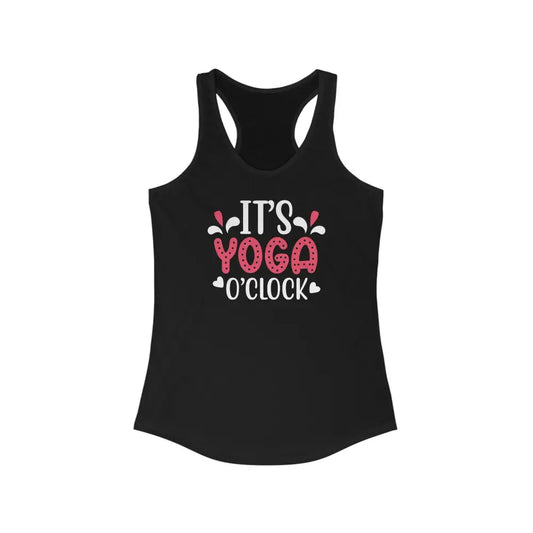 Yoga O’Clock Women’s Ideal Racerback Tank - Solid Black / XS - Tank Top