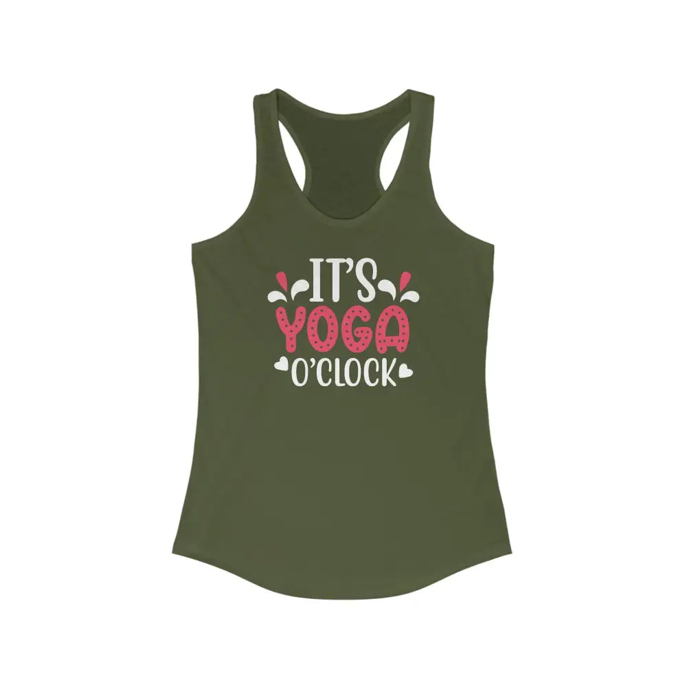 Yoga O’Clock Women’s Ideal Racerback Tank - Solid Military Green / XS - Tank Top