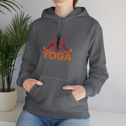 Yoga Pose Unisex Heavy Blend™ Hooded Sweatshirt - Graphite Heather / S - Hoodie