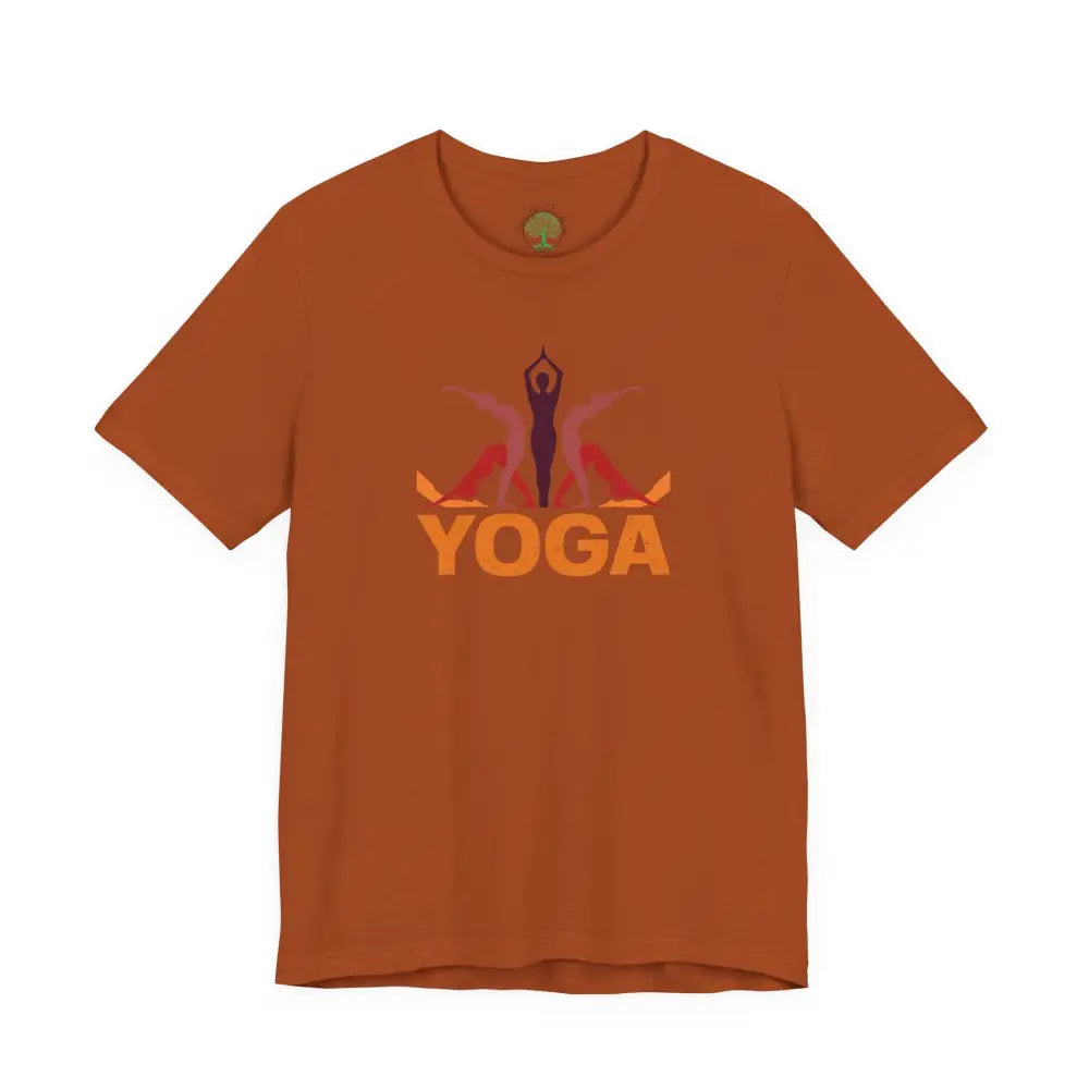 Yoga Poses Graphic Tee, Sunrise Silhouette Yoga Shirt - Autumn / S - T-Shirt