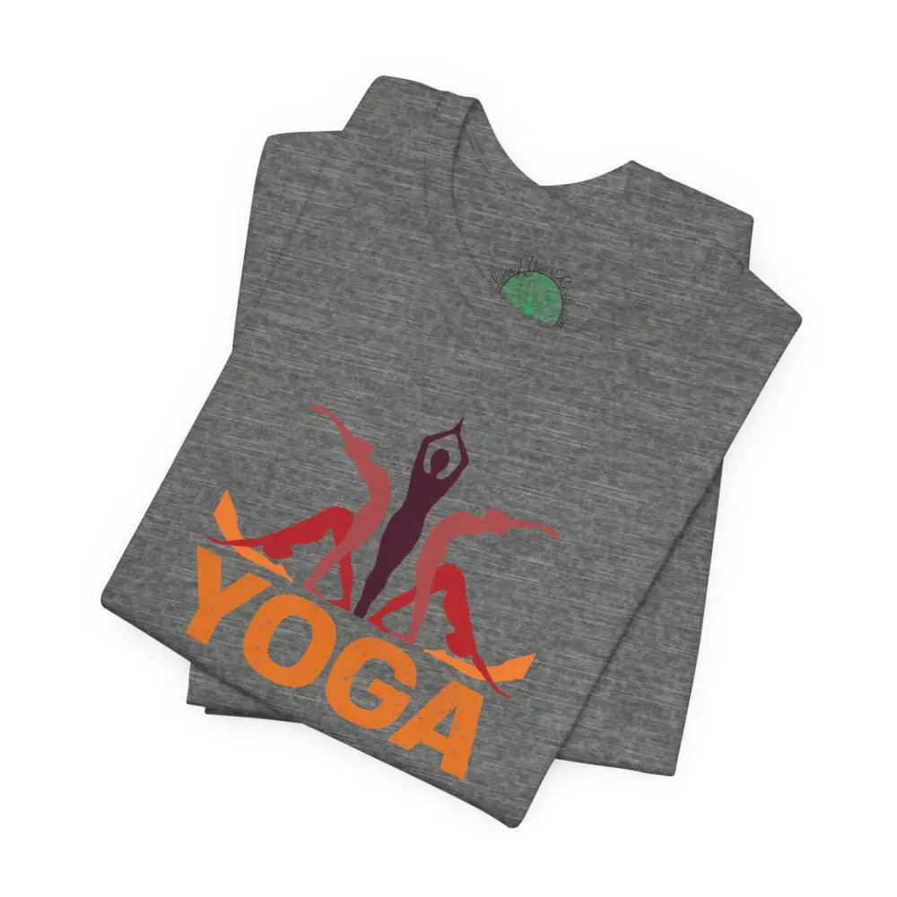 Yoga Poses Graphic Tee, Sunrise Silhouette Yoga Shirt - T-Shirt