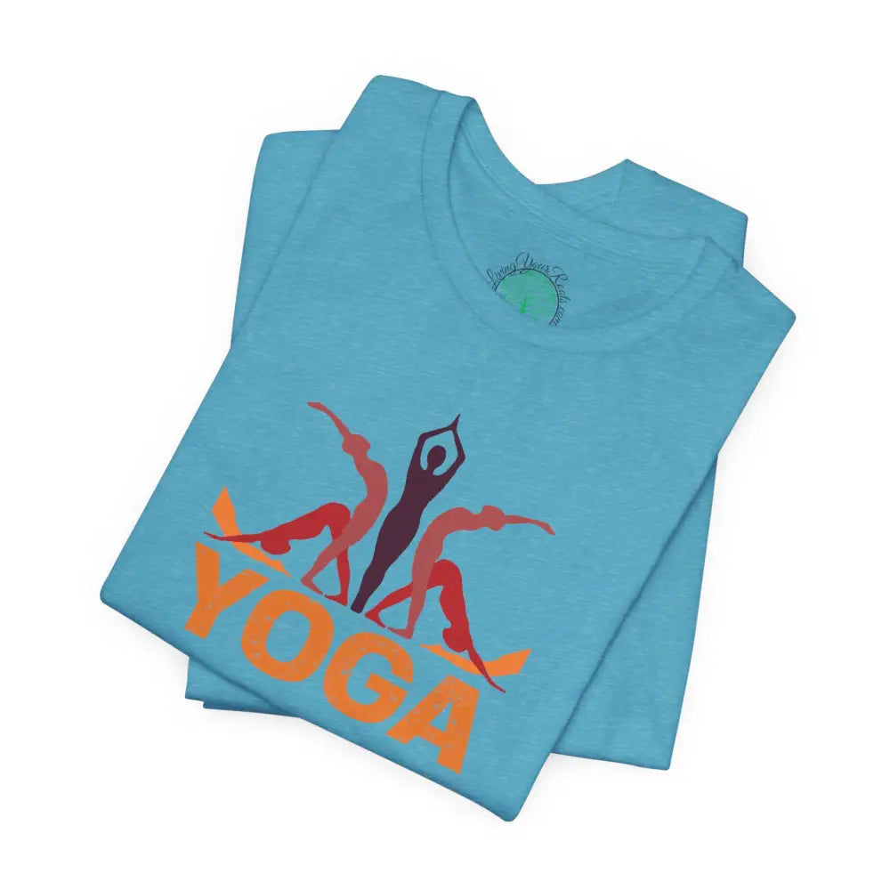 Yoga Poses Graphic Tee, Sunrise Silhouette Yoga Shirt - T-Shirt