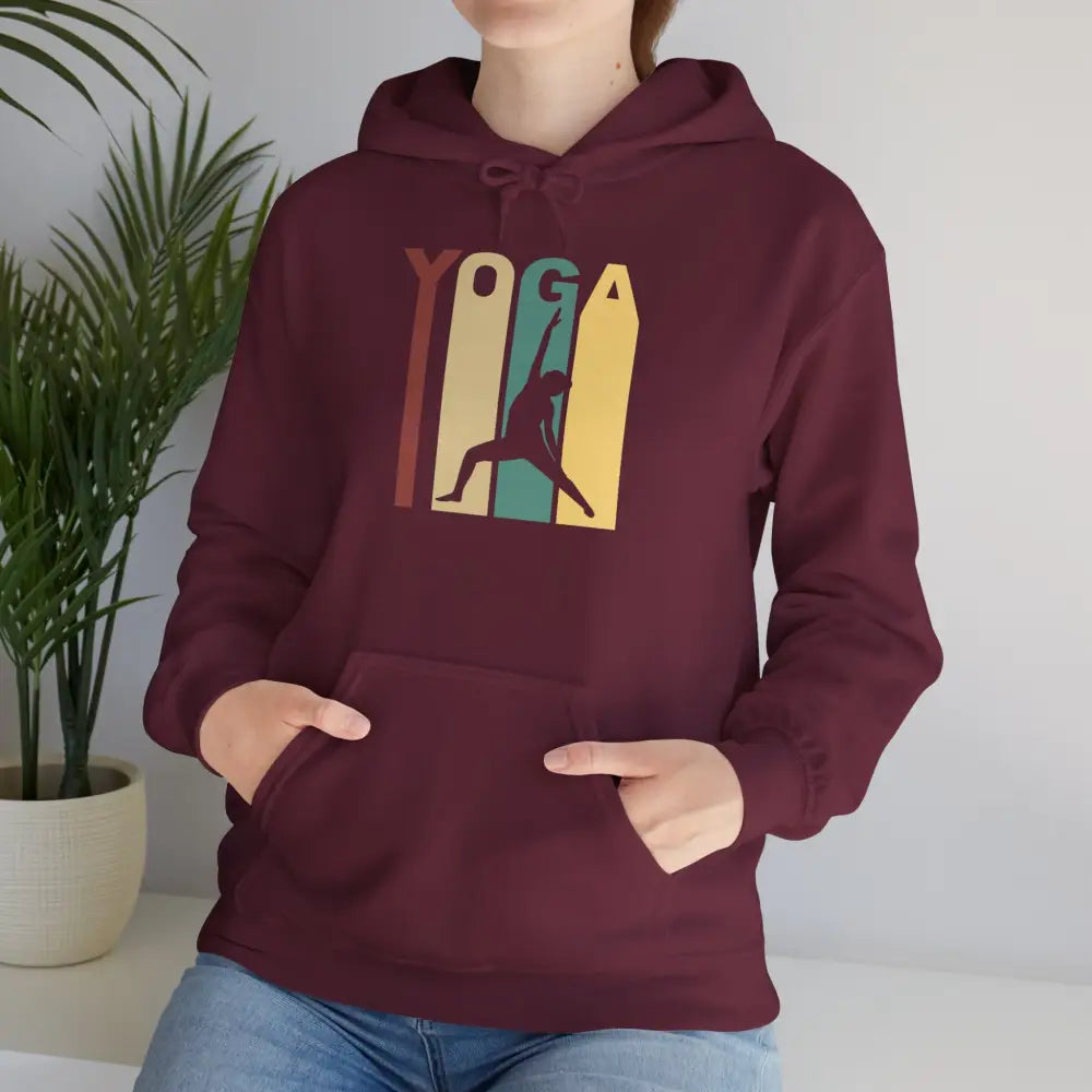 Yoga Retro Hoodie — Vintage Yoga Pose Sweatshirt - Hoodie