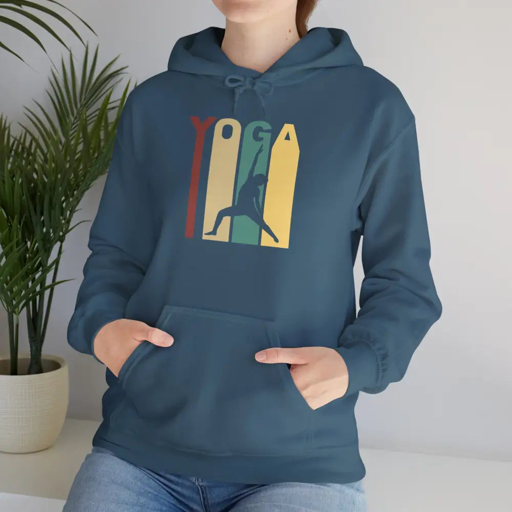 Yoga Retro Hoodie — Vintage Yoga Pose Sweatshirt - Hoodie
