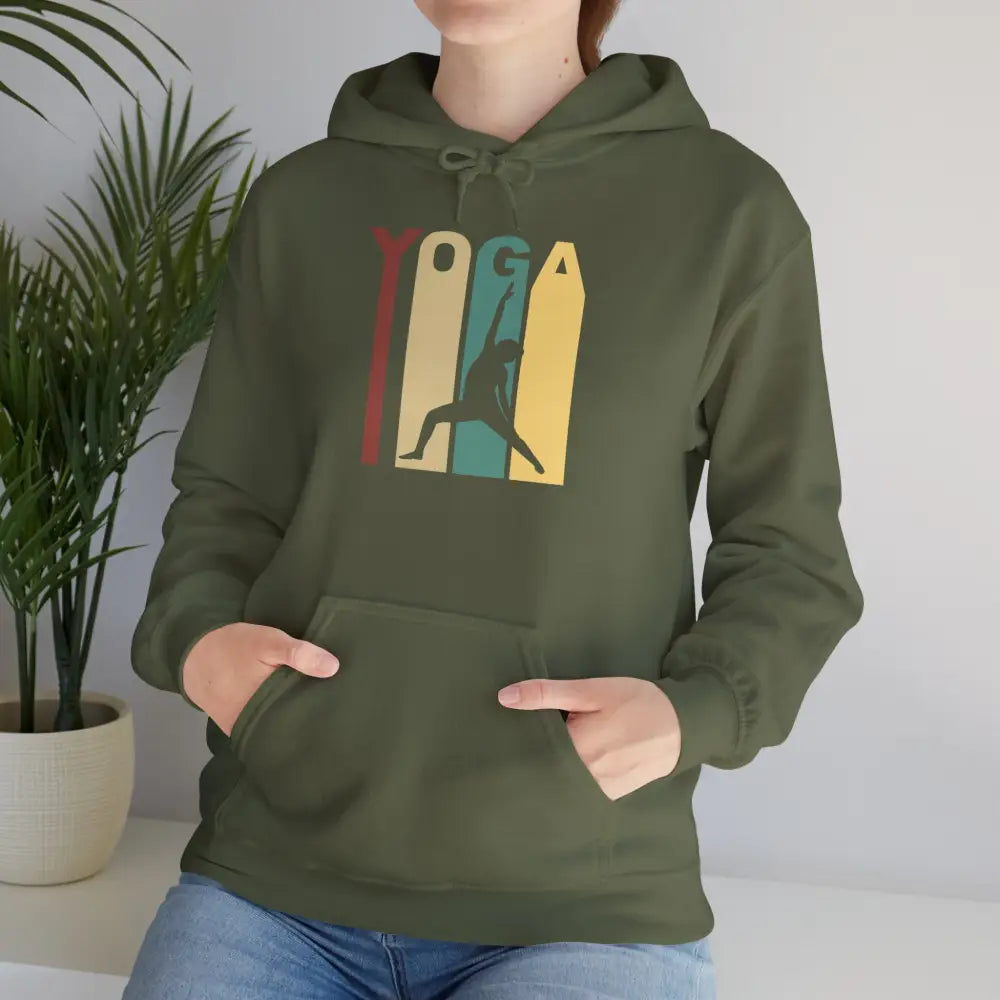 Yoga Retro Hoodie — Vintage Yoga Pose Sweatshirt - Hoodie