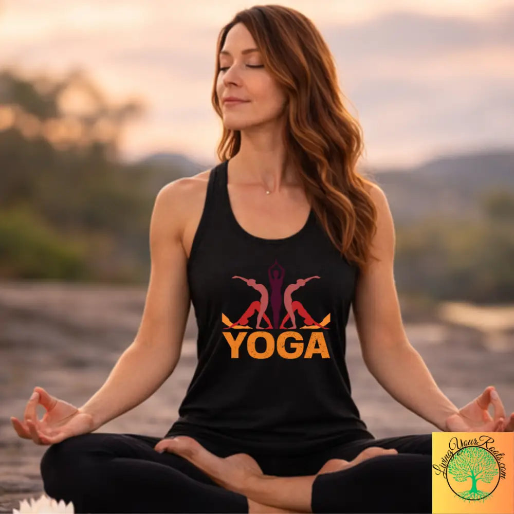 Yoga Silhouette Racerback Tank – Soft Breathable Activewear for Women - XS / Solid Black - Tank Top