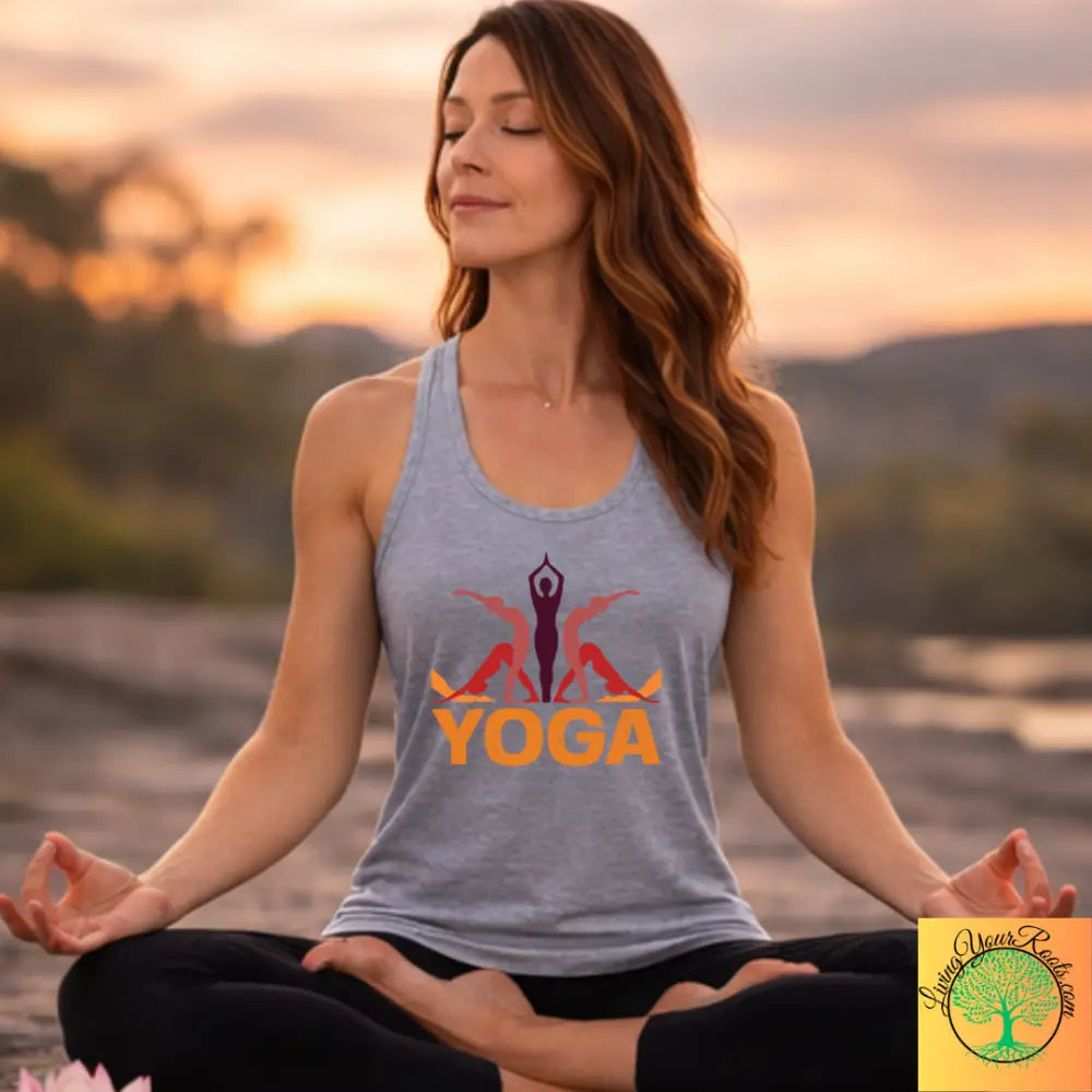 Yoga Silhouette Racerback Tank – Soft Breathable Activewear for Women - XS / Heather Grey - Tank Top