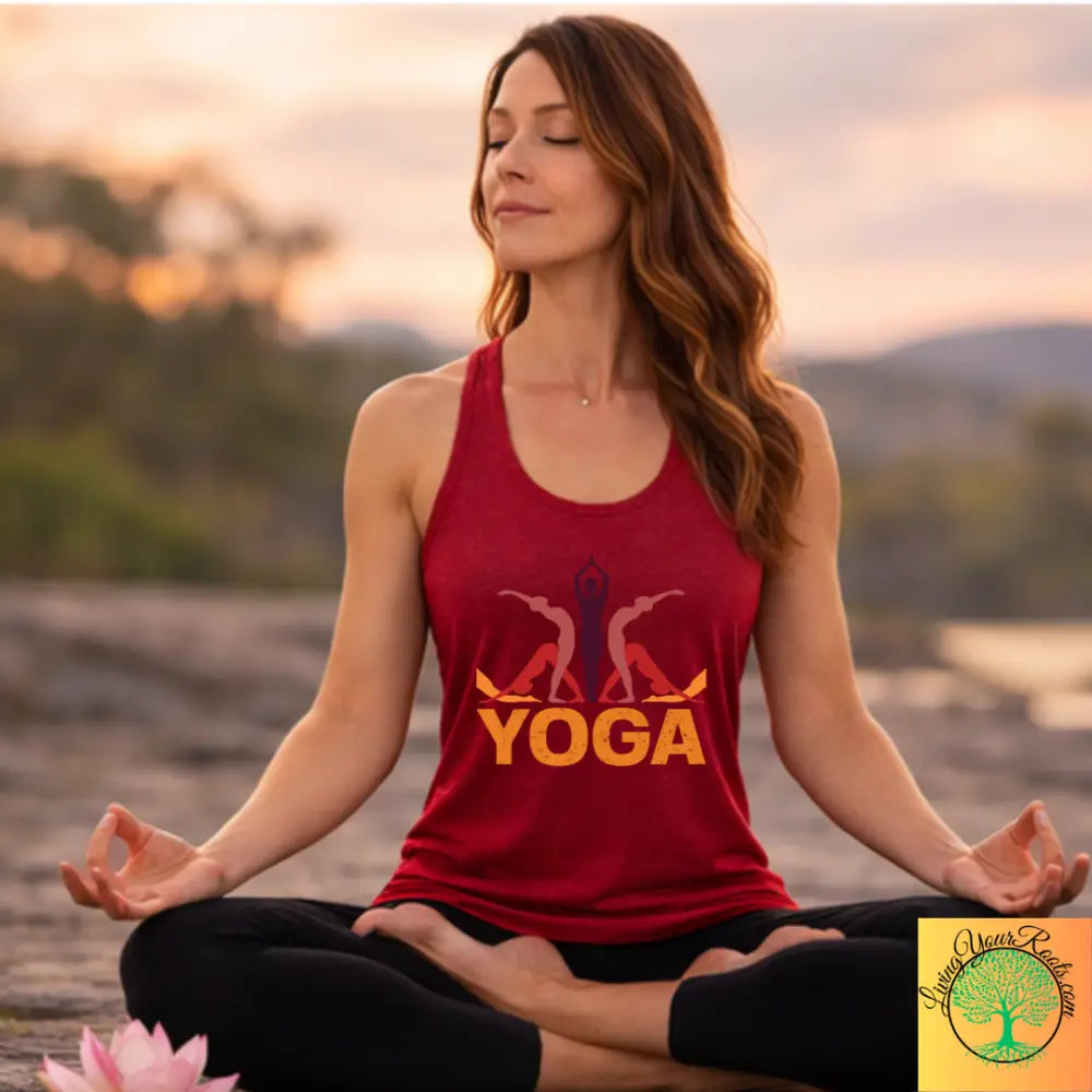 Yoga Silhouette Racerback Tank – Soft Breathable Activewear for Women - XS / Solid Cardinal Red - Tank Top