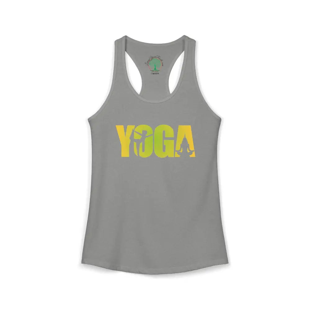Yoga Silhouette Racerback Tank Top Women’s Yoga Tank - XS / Heather Grey - Tank Top