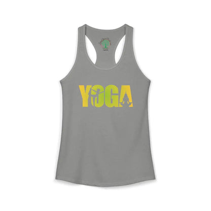Yoga Silhouette Racerback Tank Top Women’s Yoga Tank - XS / Heather Grey - Tank Top