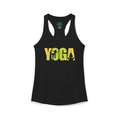 Yoga Silhouette Racerback Tank Top Women’s Yoga Tank - XS / Solid Black - Tank Top