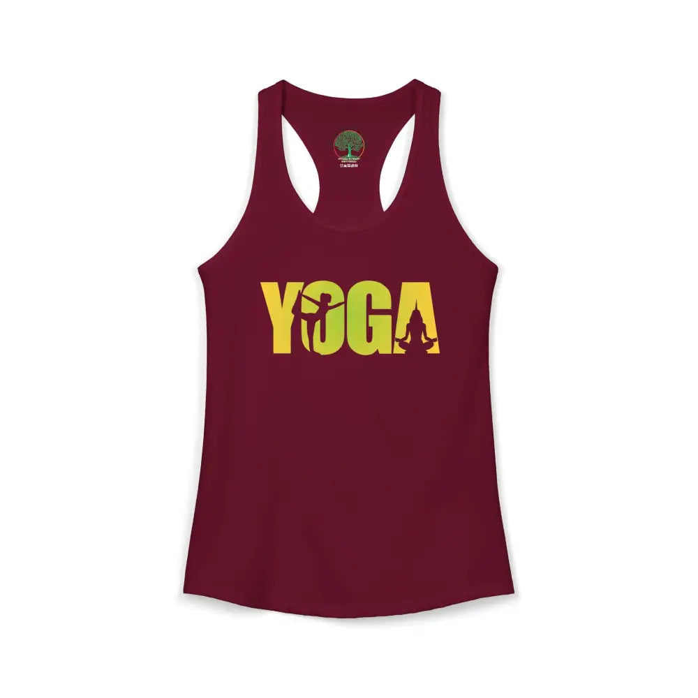 Yoga Silhouette Racerback Tank Top Women’s Yoga Tank - XS / Solid Cardinal Red - Tank Top