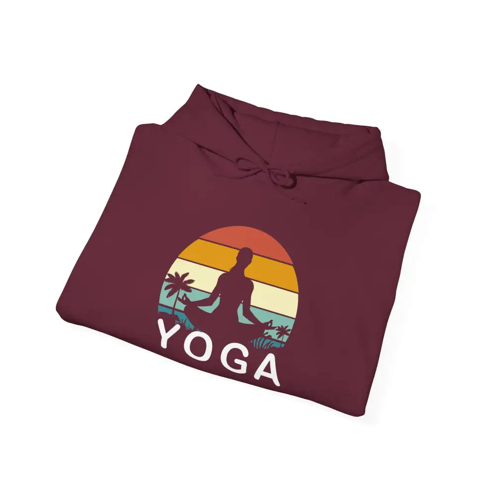 Yoga Sunset Hoodie — Meditating Silhouette Pullover for Yoga Lovers - Hoodie