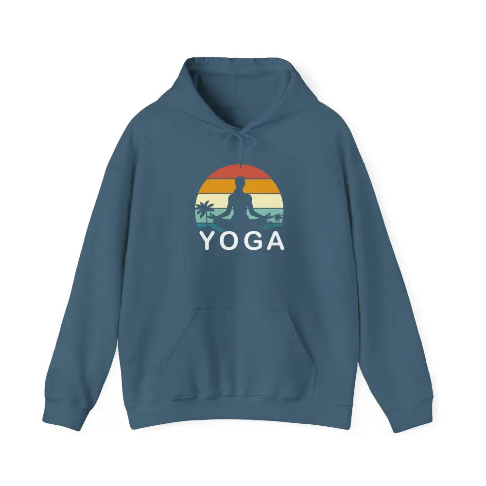 Yoga Sunset Hoodie — Meditating Silhouette Pullover for Yoga Lovers - Hoodie