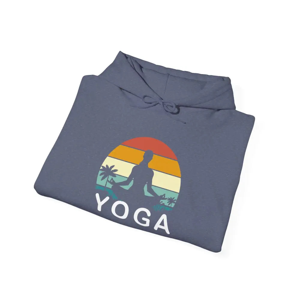 Yoga Sunset Hoodie — Meditating Silhouette Pullover for Yoga Lovers - Hoodie