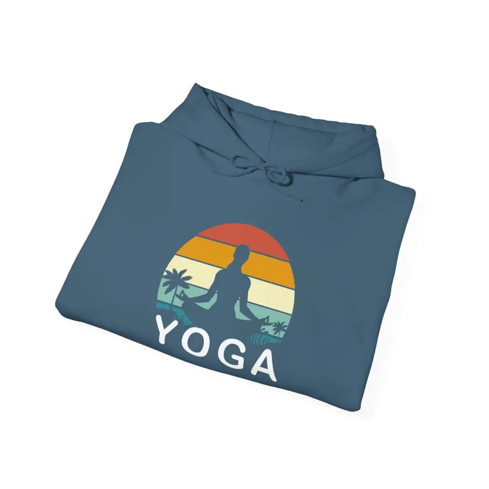 Yoga Sunset Hoodie — Meditating Silhouette Pullover for Yoga Lovers - Hoodie