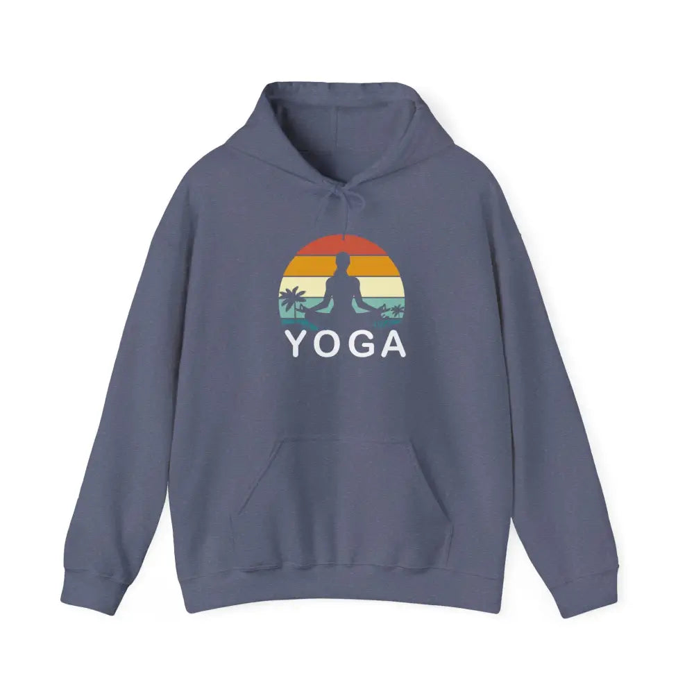 Yoga Sunset Hoodie — Meditating Silhouette Pullover for Yoga Lovers - Hoodie