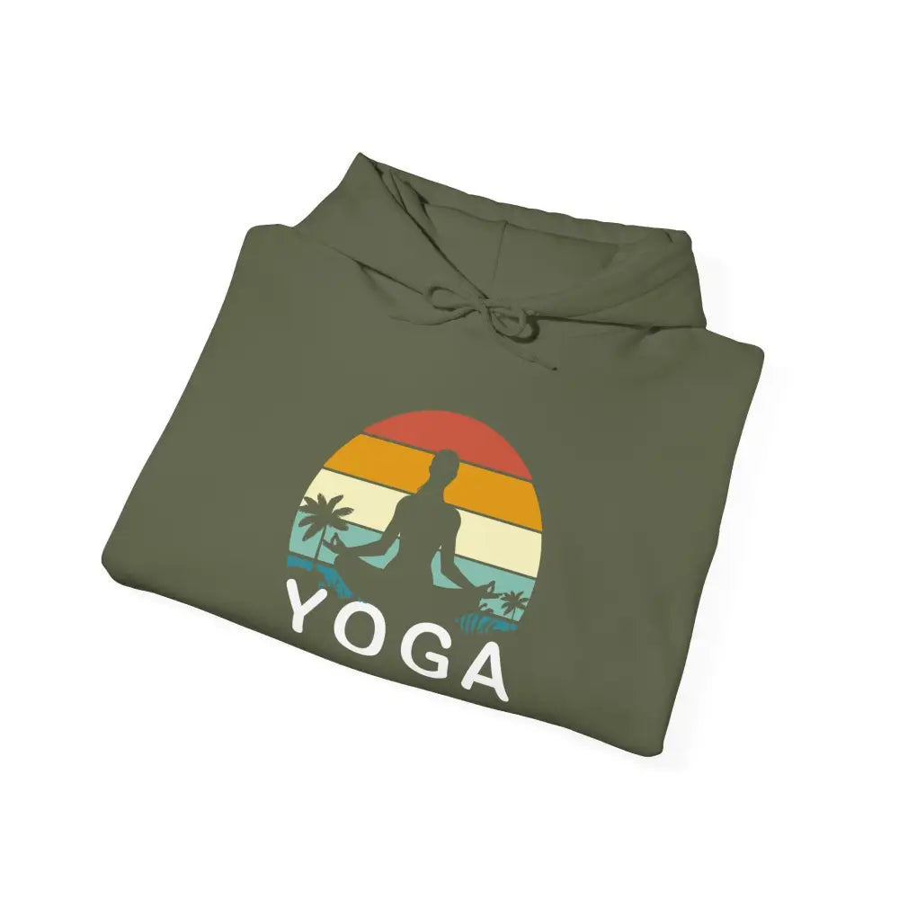 Yoga Sunset Hoodie — Meditating Silhouette Pullover for Yoga Lovers - Hoodie