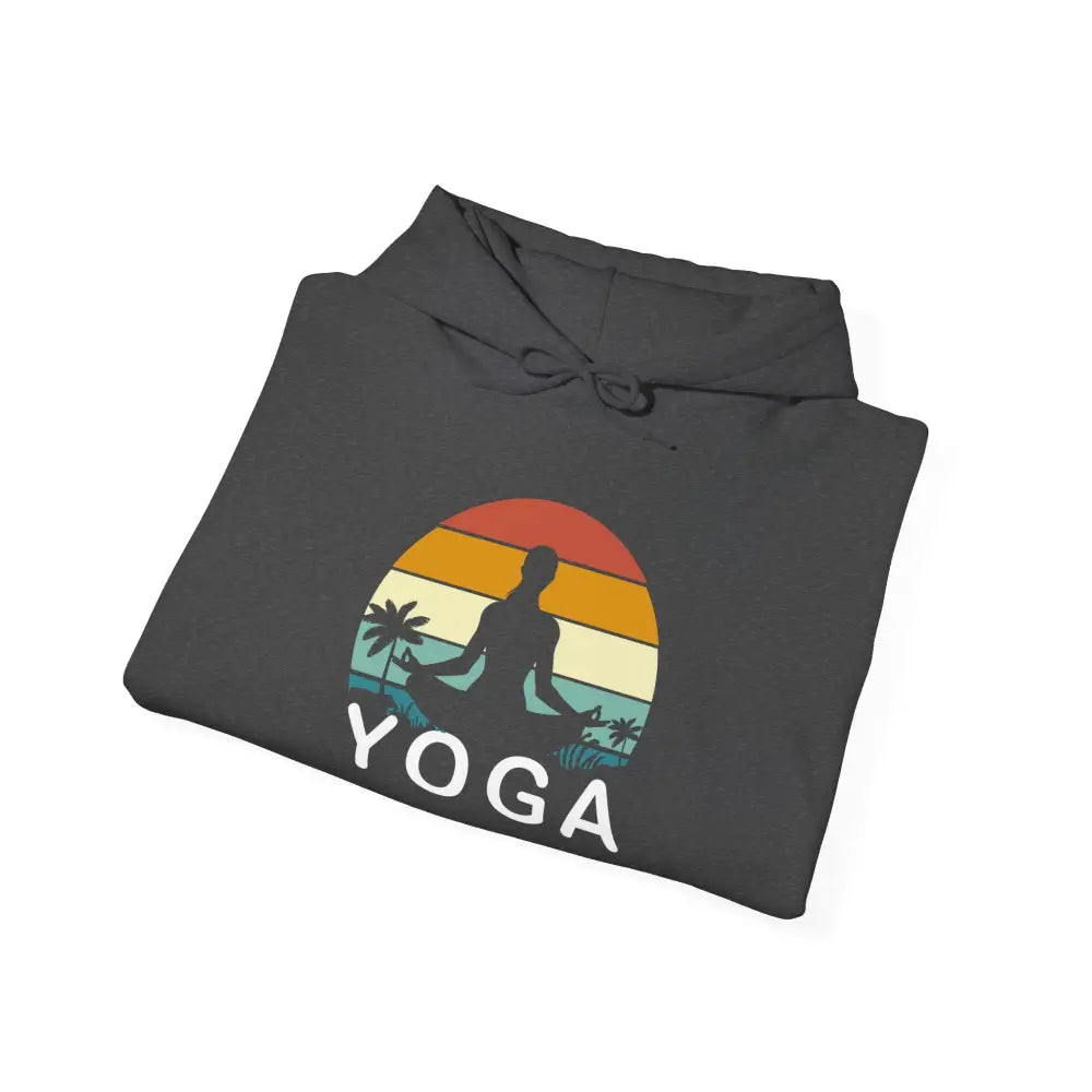 Yoga Sunset Hoodie — Meditating Silhouette Pullover for Yoga Lovers - Hoodie