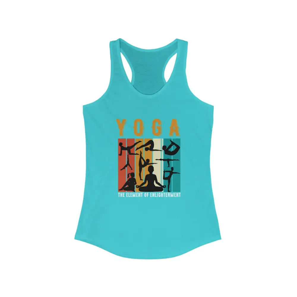 Yoga the Element of Enlightenment Women’s Ideal Racerback Tank - Solid Tahiti Blue / XS - Tank Top