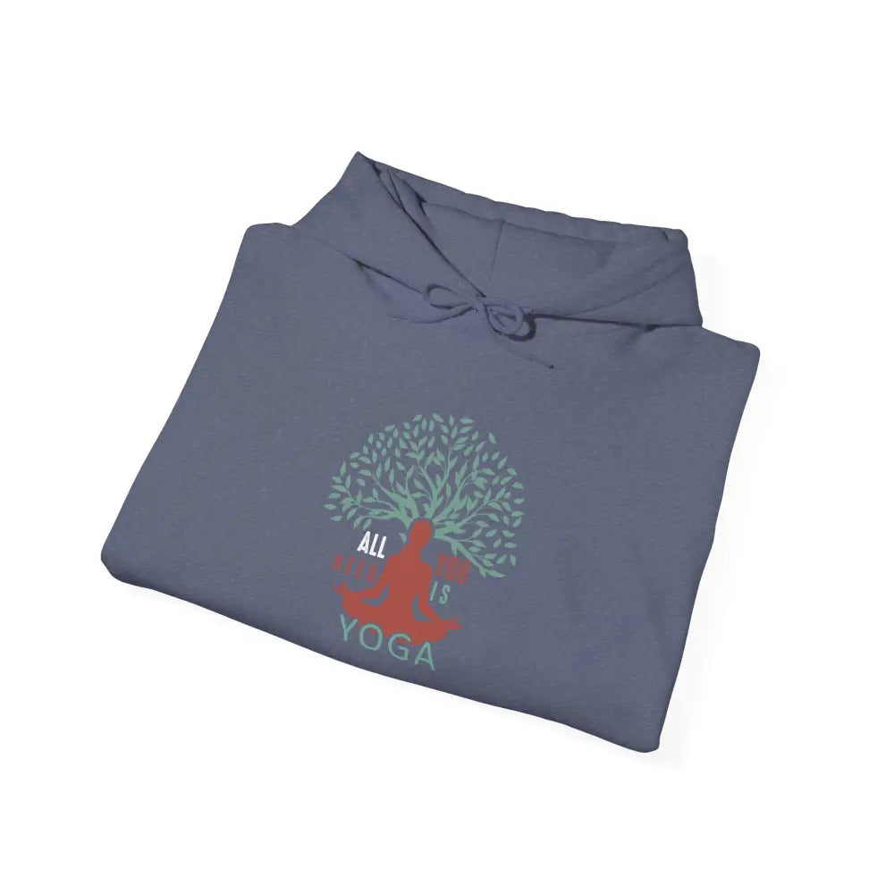 Yoga Tree Hoodie — All Breath All Yoga Pullover - S / Heather Navy - Hoodie