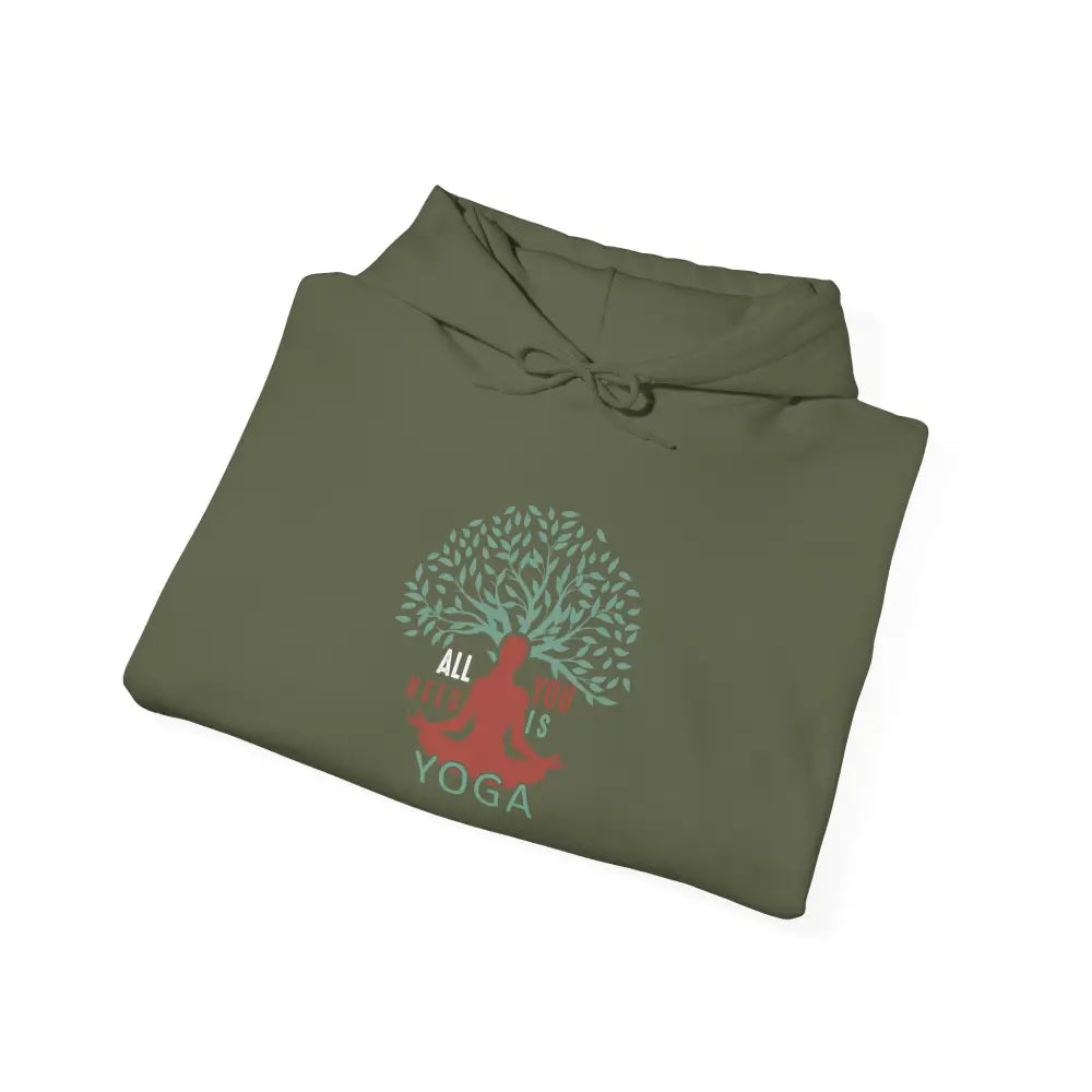 Yoga Tree Hoodie — All Breath All Yoga Pullover - S / Military Green - Hoodie