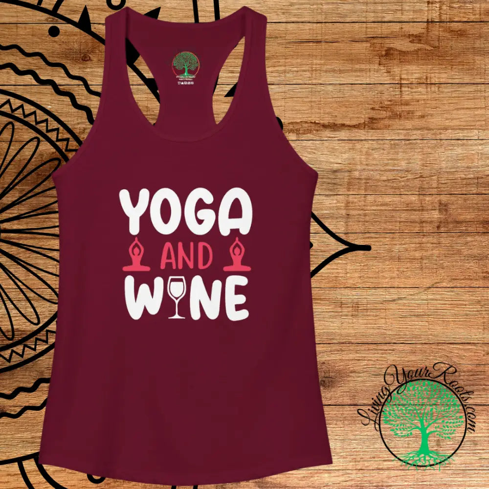 Yoga & Wine Racerback Women’s Yoga Tank Top - Tank Top