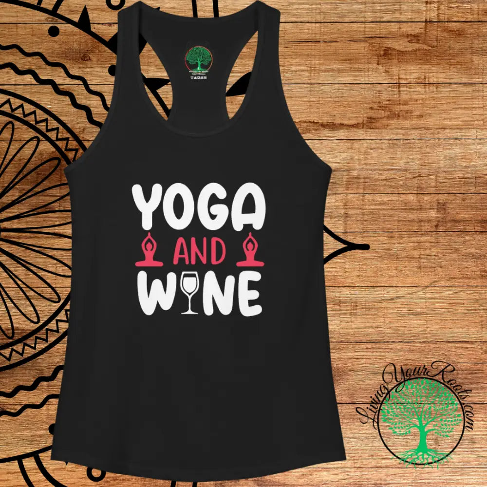 Yoga & Wine Racerback Women’s Yoga Tank Top - Tank Top