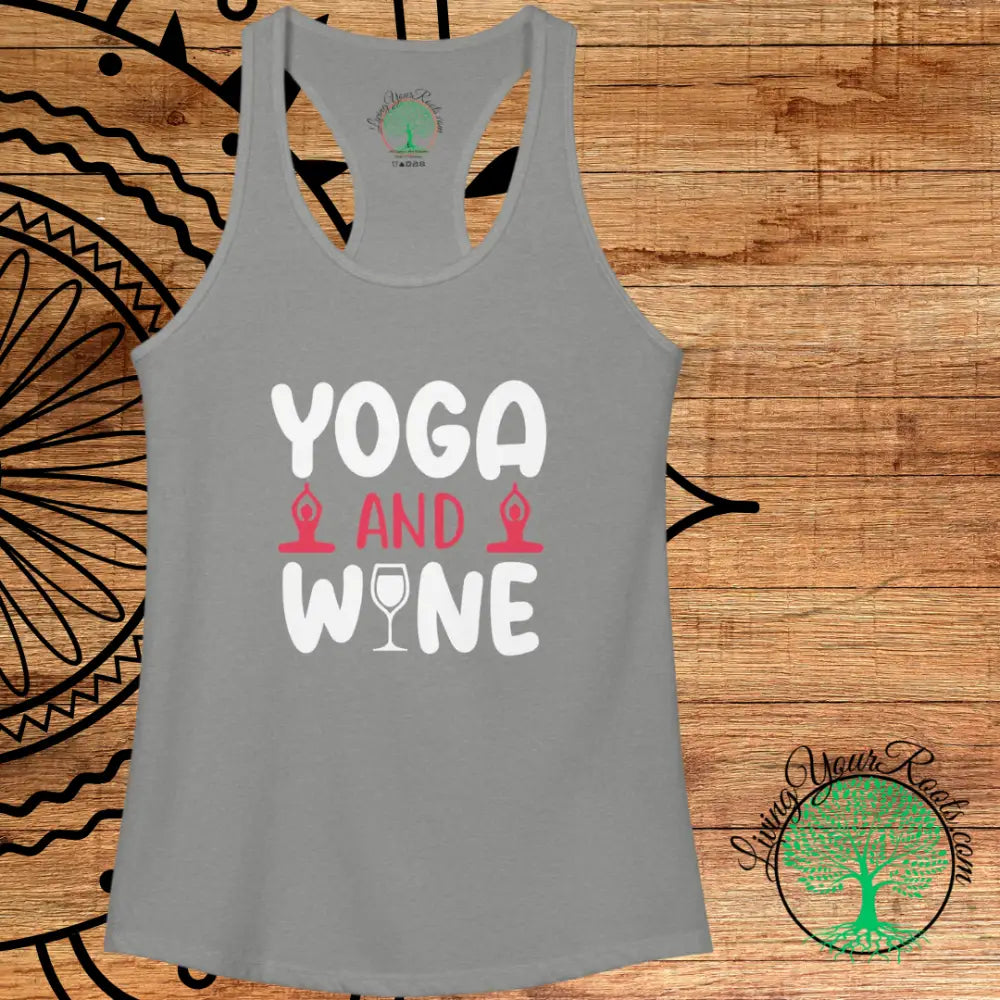 Yoga & Wine Racerback Women’s Yoga Tank Top - Tank Top