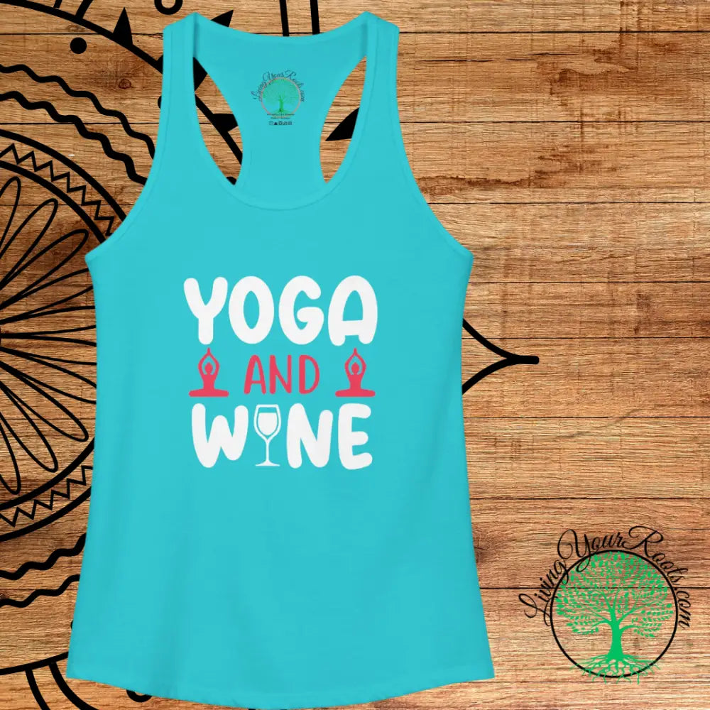 Yoga & Wine Racerback Women’s Yoga Tank Top - Tank Top