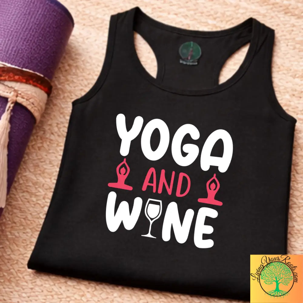 Yoga & Wine Racerback Women’s Yoga Tank Top - Tank Top