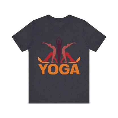 Yoga With Pose Unisex Jersey Short Sleeve Tee - Heather Navy / S - T-Shirt