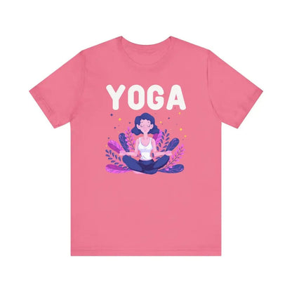 Yoga with zen lady unisex jersey short sleeve tee - Charity Pink / S - T-Shirt