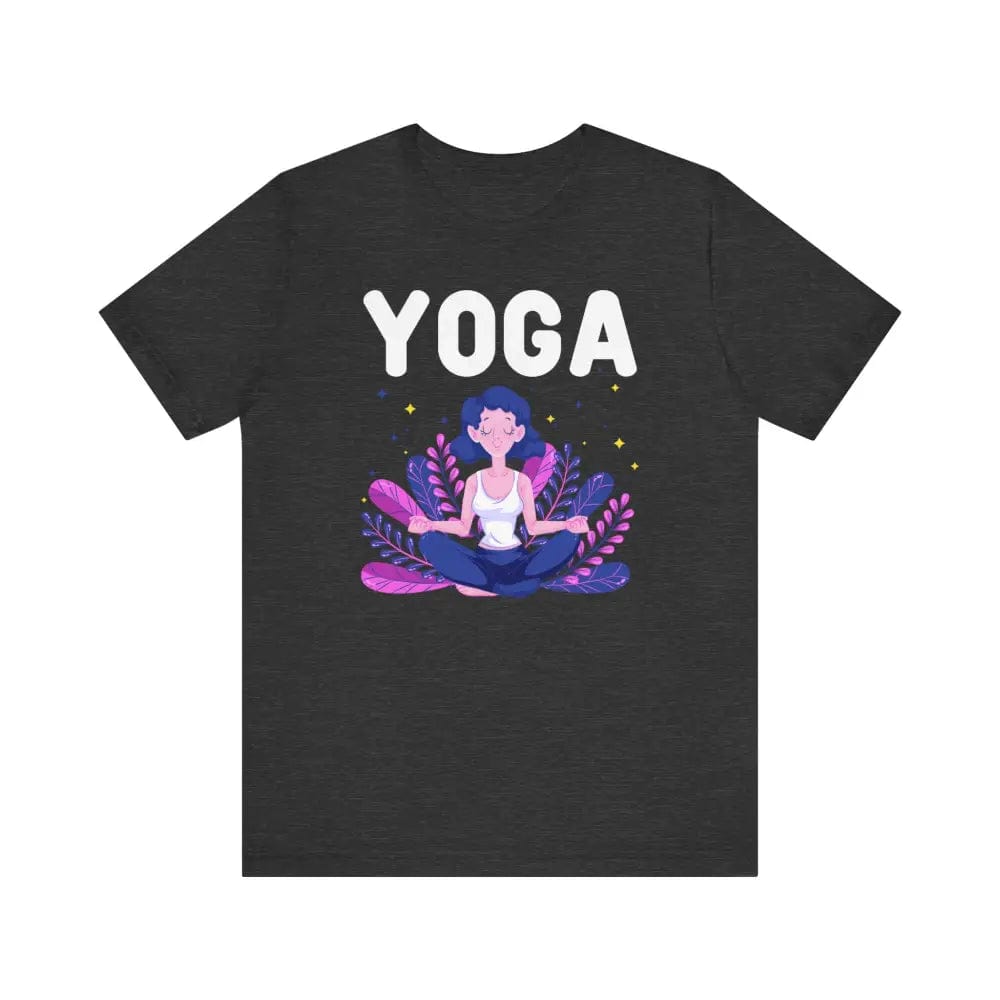 Yoga with zen lady unisex jersey short sleeve tee - Dark Grey Heather / S - T-Shirt