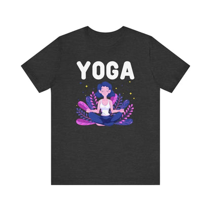 Yoga with zen lady unisex jersey short sleeve tee - Dark Grey Heather / S - T-Shirt