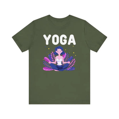 Yoga with zen lady unisex jersey short sleeve tee - Military Green / S - T-Shirt