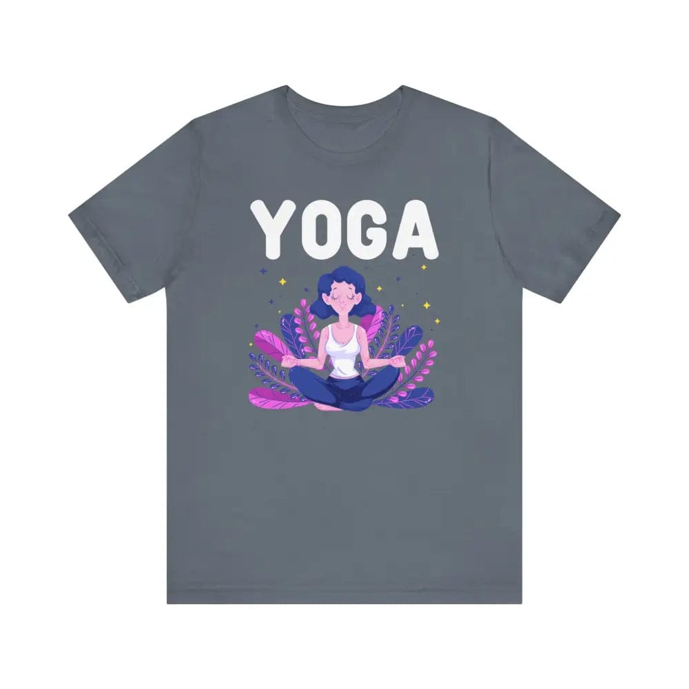 Yoga with zen lady unisex jersey short sleeve tee - Steel Blue / S - T-Shirt