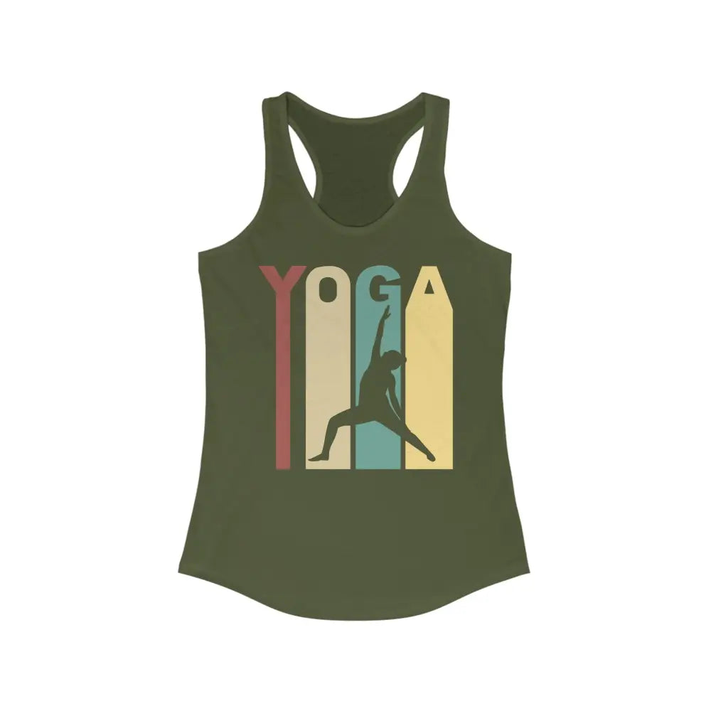 Yoga Women’s Ideal Racerback Tank - Solid Military Green / XS - Tank Top