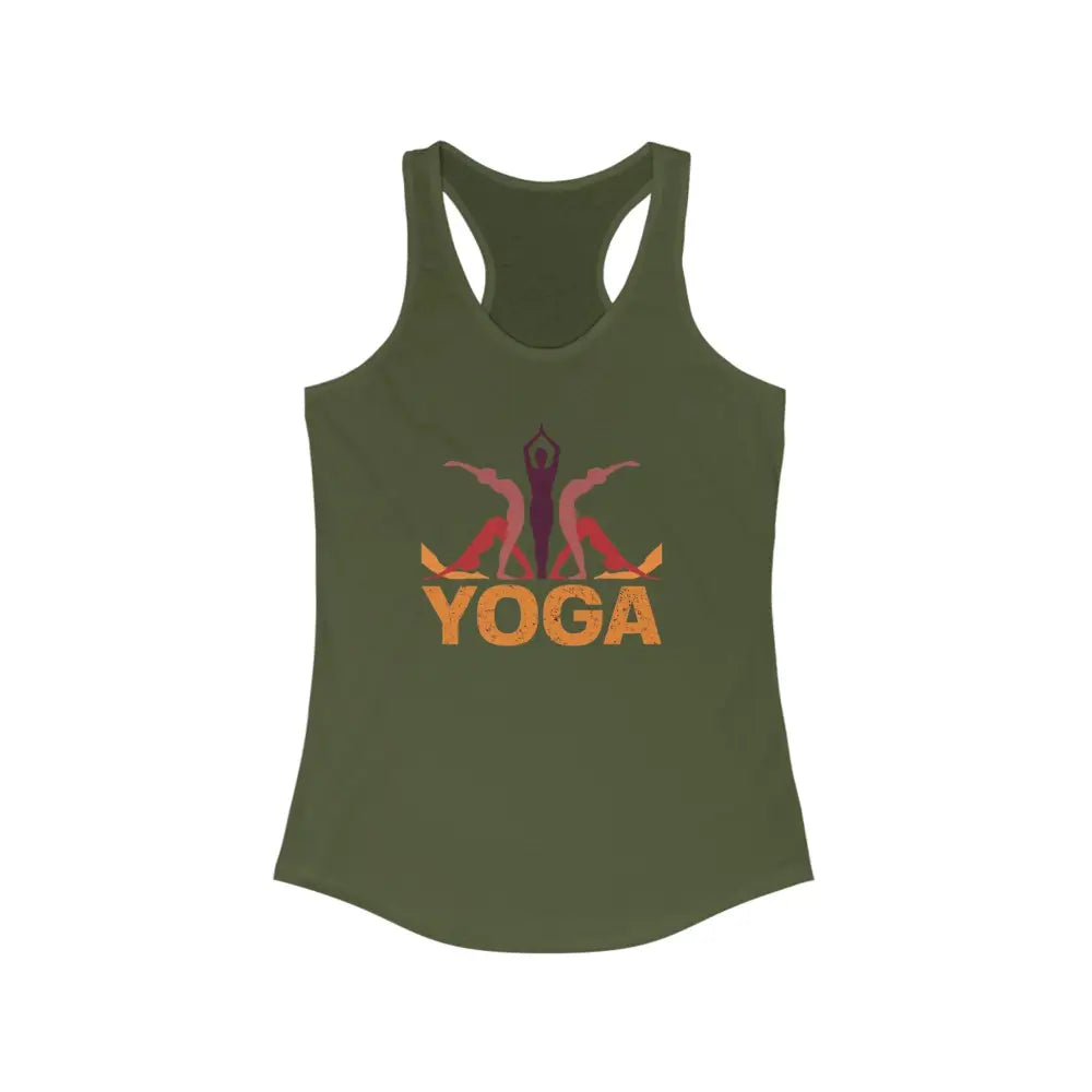 Yoga Women’s Ideal Racerback Tank - Solid Military Green / XS - Tank Top