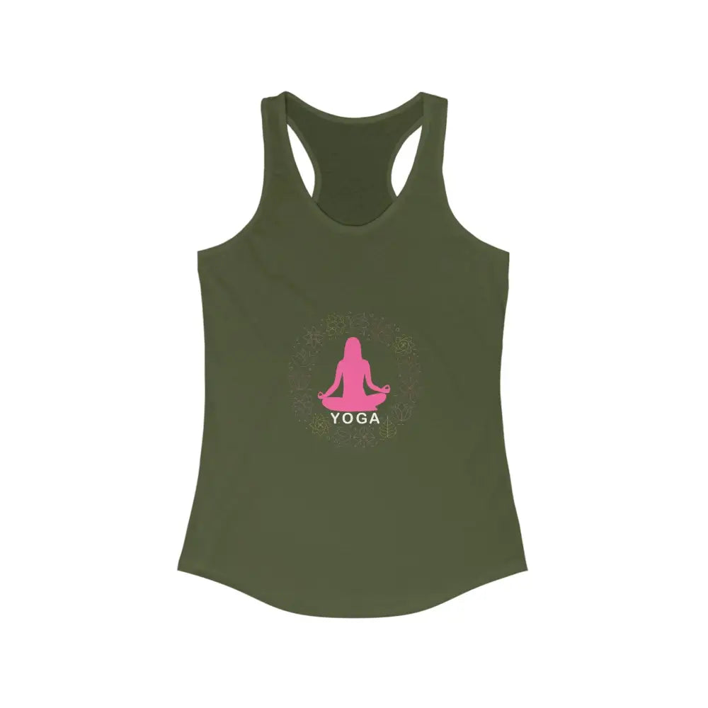 Yoga...Women’s Ideal Racerback Tank - Solid Military Green / XS - Tank Top