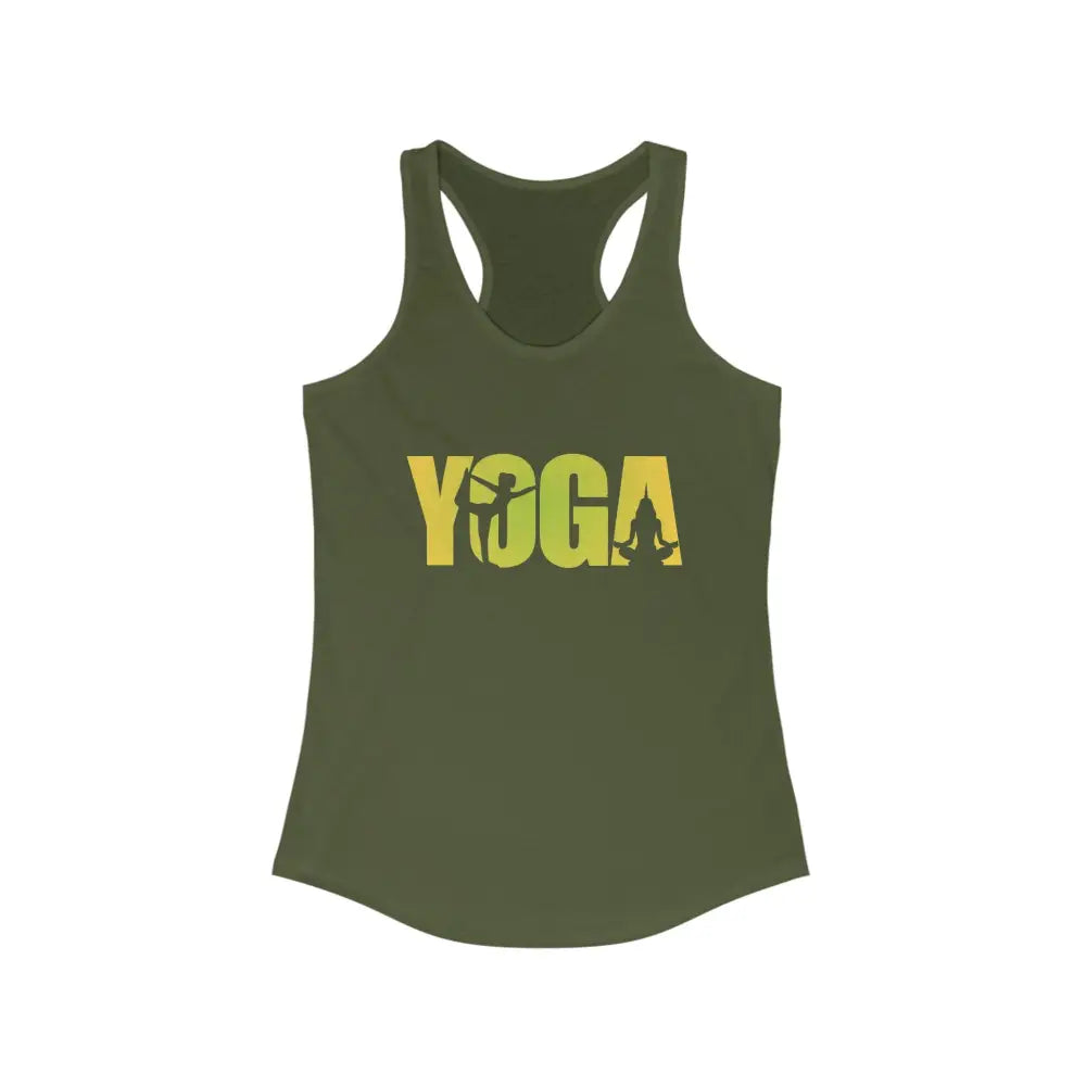 Yoga Women’s Ideal Racerback Tank - Solid Military Green / XS - Tank Top