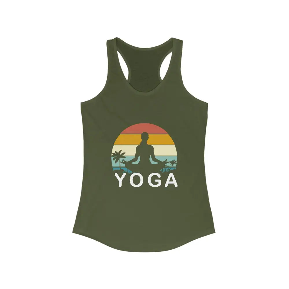 Yoga Women’s Ideal Racerback Tank - Solid Military Green / XS - Tank Top