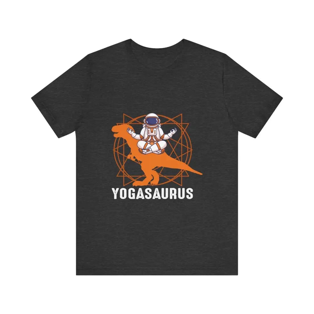 Yogasaurus Unisex Jersey Short Sleeve Yoga Tee - Dark Grey Heather / S - T-Shirt