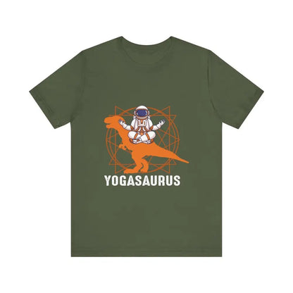 Yogasaurus Unisex Jersey Short Sleeve Yoga Tee - Military Green / S - T-Shirt