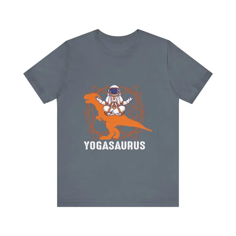 Yogasaurus Unisex Jersey Short Sleeve Yoga Tee - Steel Blue / S - T-Shirt