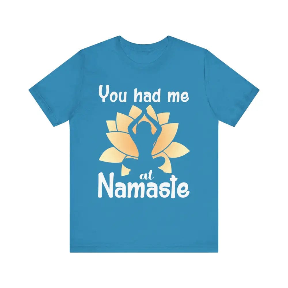 You Had Me At Namaste Unisex Jersey Short Sleeve Yoga Tee - Aqua / S - T-Shirt