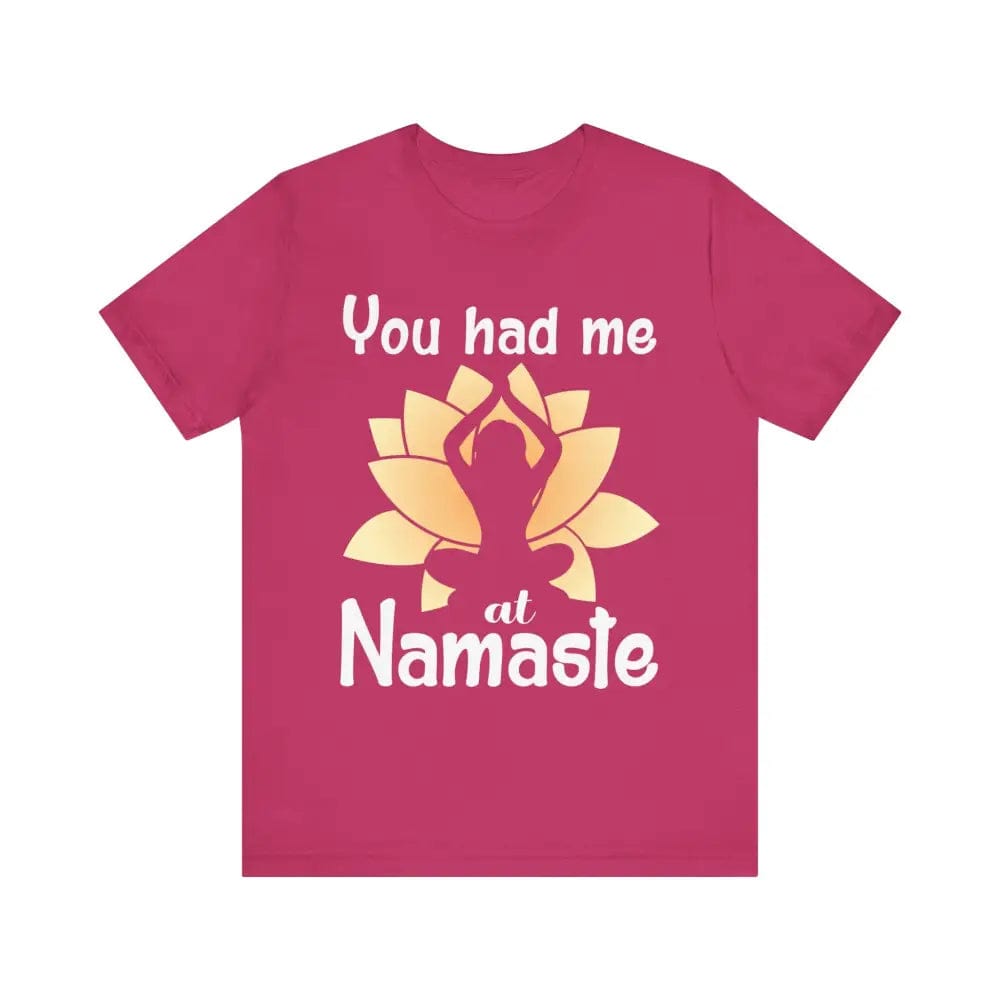 You Had Me At Namaste Unisex Jersey Short Sleeve Yoga Tee - Berry / S - T-Shirt