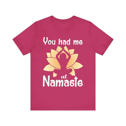 You Had Me At Namaste Unisex Jersey Short Sleeve Yoga Tee - Berry / S - T-Shirt