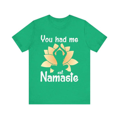 You Had Me At Namaste Unisex Jersey Short Sleeve Yoga Tee - Heather Kelly / S - T-Shirt